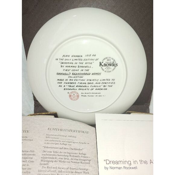 Norman Rockwell "Dreaming In The Attic" # 1018AG Bradford Collectible Plate - Picture 6 of 8